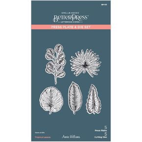 Spellbinders Tropical Leaves Press Plate, Metal