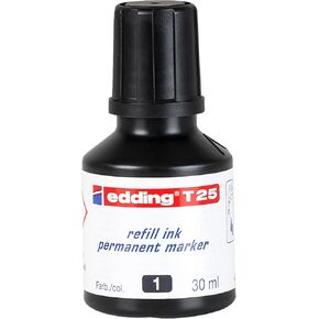 edding T 25 refill ink permanent marker - black -30 ml - with drop dispensing system, for quick refilling of almost all edding permanent markers