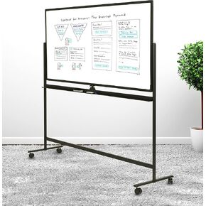 Mobile Dry Erase Board, 32 x 48 Inches, Double Sided, Rolling White Board with Casters Stand-Black(8012…