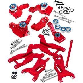 RC Upgrades Part for 1/10 Slash 2WD,Slash 2WD VXL,Alloy Aluminum Front Rear Suspension Arms,Caster Block, Steering Blocks,Rear Stub Axle Carriers,Titanium