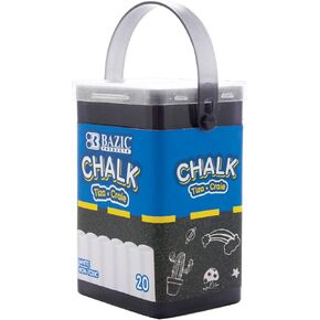 BAZIC White Chalk, Standard Size Blackboard Chalkboard Chalks, Great Game Activity for Kid Teacher School (20/Bucket)