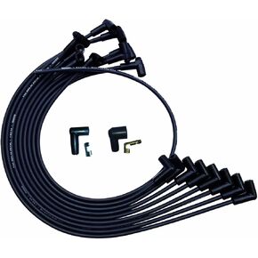 Moroso 51025 Ultra Series Black Spark Plug Wires, Small Block Chevy, Over Valve Cover Routing, 90 Degree Plug Ends, HEI Distributor
