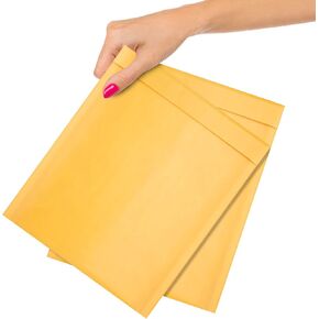 ABC Kraft Bubble Mailer 12.5 x 18 Inches - Pack of 5 White Self-Sealing Waterproof Shipping Envelopes - Padded 56 GSM Cushioned Mailers With Self-Adhesive Tape