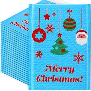 40 Pack Christmas Poly Bubble Mailers 7 x 10 Inch Christmas Padded Envelopes Self Adhesive Retailer Holiday Shipping Bags for School Family Large Christmas Gift(Xmas Snowman)