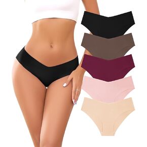 ElaskiniV-shaped elegant and no show underwear for women five-pack