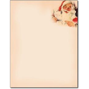 Vintage Santa Holiday Christmas Stationery Paper - 80 Sheets