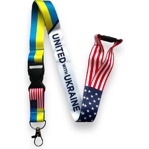 United With Ukraine Lanyard - With Detachable Buckle Ciip & Safety Breakaway