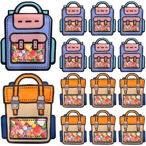 EONSUI 30PCS Plastic Gift Bags with Handles, Cartoon Backpack Bags for Party, Wedding, Birthday, Baby Shower, Bulk Goodie Bags for Candy, Party Favors, Snacks (Mixed Color, Small)