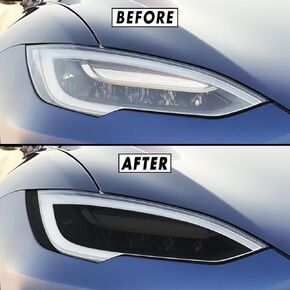SlickMod PreCut Vinyl Smoke Tint for 2012-2021 Tesla Model S Foglight (3. Foglight, 20% Dark Smoke)