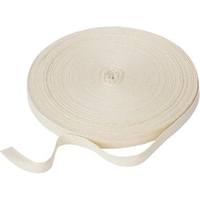 Cotton Twill Tape Ribbon 1/2 Inch 54.7 Yards Soft Natural Herringbone Webbing Tape Roll Twill, Blanket Binding Ribbon Beige Linen Fabric Ribbon Bias Book Binding Tape for DIY Crafts Sewing Knit