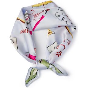 100% Mulberry Silk Scarf for Women,Silk Head scarf for Hair,Small Scarf 21"x21"for Bag,Square Scarf for Neck