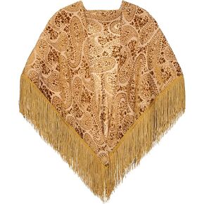 Velvet Shawl Scarf Wraps for Women, Burnout Print with Tassel, Can be Used As Shawl and Scarf,Free Size