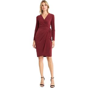 Maggy London Women's Long Sleeve Wrap Dress