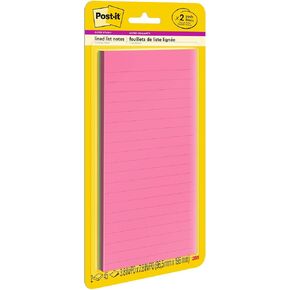 Post-it Super Sticky Notes, 3 in. x 8 in., Energy Boost Collection, 2 Pads/Pack, 45 Sheets/Pad