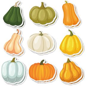 18Pcs Fall Pumpkin Sticky Notes Assorted Watercolor Pumpkin Shape Self Adhesive Notepads 9 Styles Cute Memo Pad Removable for Autumn Office School Home Supplies, 30 Sheet Each