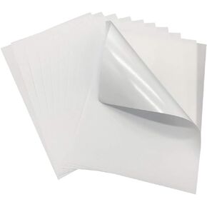 Pack of 100 Sheets-High Sticky Printable Matte Self Adhesive Full Sheet A4 Sticker Paper/Label for Inkjet & Laser Printers