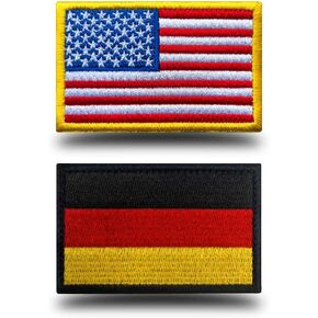 American Flag German Flag Patch, Antrix 2 Pack American Flag Germany Flag Patch Military Tactical Flag Patches