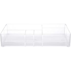 Kenney Storage Made Simple Drawer Organizer Tray, 6 Compartments, Clear
