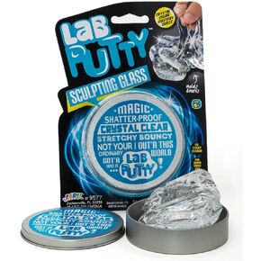 JA-RU Lab Putty Sculpting Glass-Clear Transparent Slime Putty w/Tin Case (1 Putty) Clear Crystal Slime for Kids & Adults. Stress Relief Fidget Sensory Toy. Party Favor 9577-1A