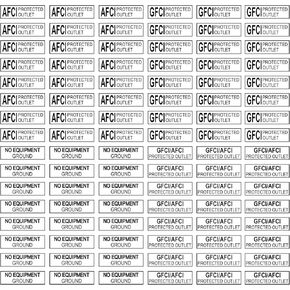 GFCI AFCI Protected Outlet Receptacle Plates Label Sticker Decal No Equipment Ground Black Print On Clear remarking (96pcs 0.27" x 0.95")