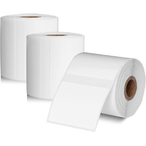 3 Rolls Label Tape Thermal Label Tape Label Print Stickers 1.57''x1.18''(40x30mm) Waterproof Labels Self-Adhesive Label Tape for Label Printers 240 Label Per Roll (White, 1.57"x1.18")