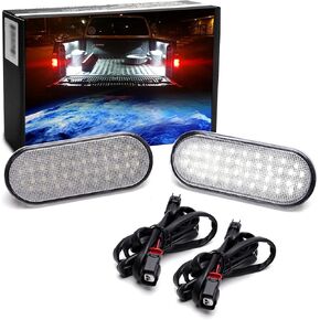 iJDMTOY Super Bright 36-LED Direct Fit LED Truck Bed Light Assemblies w/ (2) 5ft Extension Jumper Power Cord Wirings Compatible With Ford 2015-up F150, 2017-up Raptor or F250 F350 Super Duty