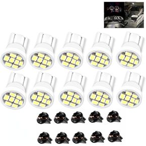 10Pack T10 194 168 LED Light Bulb PC194 PC195 PC160 PC161 PC168 Instrument Panel Gauge Cluster Dashboard 8SMD Automotive Light Bulb Bright White