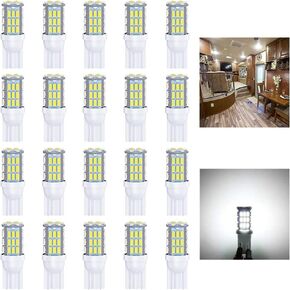 T10 921 194 168 LED Bulbs Warm White 20-Packs, Super Bright 3014 42-SMD LED Replacement 12 Volt RV Camper Trailer Boat Trunk Interior Dome Map License Lights, Backup Reverse Lights