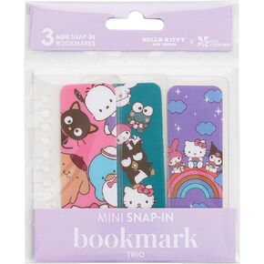 Erin Condren Hello Kitty Mini Snap-in Bookmark Trio, Snap It in, Mark a Page, and Never Lose Your Place, Bookmarks for Coiled Notebooks, Planners, and Journals, Includes 3 Hello Kitty Bookmarks