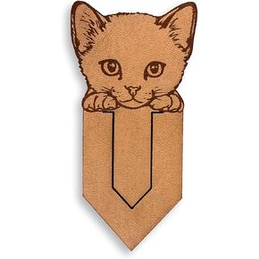 Handmade Genuine Leather Peek a Boo Cute Rat Pagekeeper Bookmark, Unique Gifts for Readers, Choose Your Favorite Design. Brown (Cute Rat)