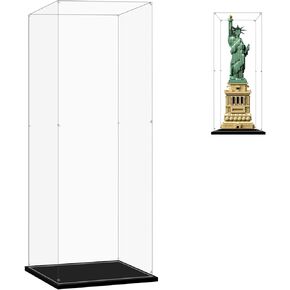 Acrylic Display Case for Lego 21042 Statue of Liberty, 6.69x6.69x18.89inches (17x17x48cm), Protect Your Collectibles from Dust with a Clear Showcase