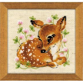 RIOLIS Cross Stitch Kit 5"X5"-Little Deer (14 Count)