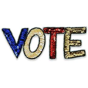 Expo International Vote Sequin Patch Applique, Multi Colors