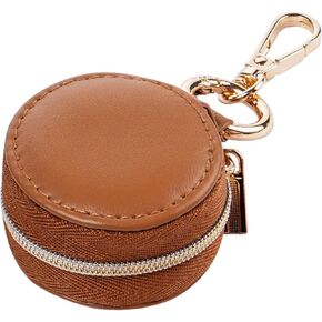 Jewelry Holder Keychain Versatile Travel Ring Sports Holder Portable Jewelry Keeper Ring Jewelry Holder Case Mini Samll Jewelry Carrying Case Key Chain Display Storage Organizer Box (White)