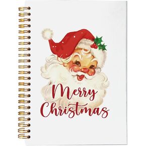 VNWEK Vintage Santa Christmas Journal Notebook, Santa Gifts, Merry Christmas Journal, Christmas Journal, Notebook Gifts for Christmas, Writing Spiral Notebook 5.5x8.3