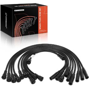 A-Premium 10PCS Spark Plug Wires Compatible with Chrysler Town & Country, Newport, LeBaron, Imperial, Cordoba, Fifth Avenue & Dodge Aspen, D350, W100, B100, B150, B200, B250, B300 & Plymouth PB200