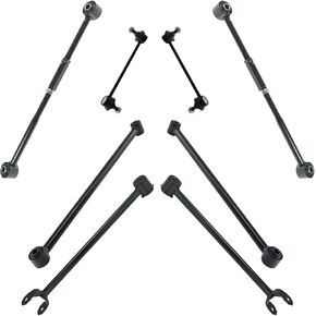 TRQ Rear Control Arm Lateral Link Sway Bar Suspension Set 8pc Compatible with Camry Avalon