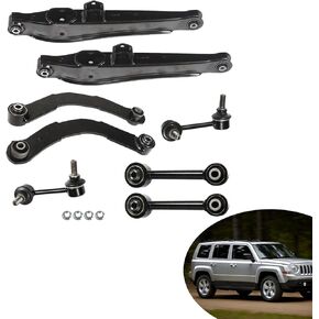 8-Pack Rear Suspension Kit Upper Lower Control Lateral Toe Arms Sway Bar Links Replacement for 2007-2009 Compass/Patriot, 2007-2012 Caliber