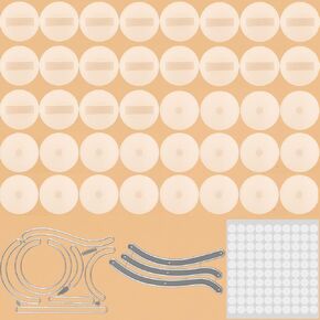 40PCS Gliders for Slider Cards 2PCS Irregular Track Scratch Shape Border Metal Cutting Dies for DIY Scrapbooking Paper Crafting Die Cuts Stencil 100PCS Double Sided Adhesive Circles Rotating Sliding