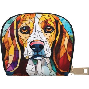 Dog Credit Card Holder Wallets For Women, Small Damn Funny Dog Print Card Case Wallet With Zipper, Pu Leather Card Holder Wallet For Ladies Girls Boys Kids (Boston Terrier-CHC)