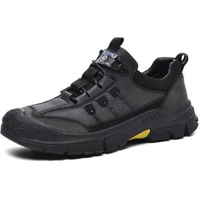 Men's Waterproof Hiking Shoes Leather Casual Outdoor Low Walking Trekking Shoes for Men