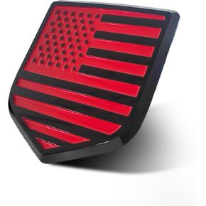 Rear Tailgate Emblem for 2009-2018 RAM 1500 2500 3500, Matte Black American Flag Back Tailgate Badge Logo (Black Silver)