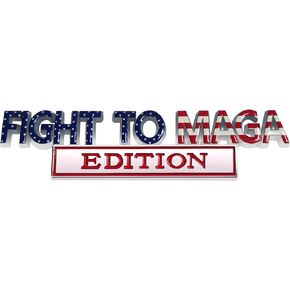 2 Pack Ultra MAGA Edition Car Emblems, 3D Raised Metal Car Decals,Personality Letter Logo Car Badges with Strong Adhesive,Exterior Auto Decor Embossed Stickers for Truck SUV RV,Red Blue White