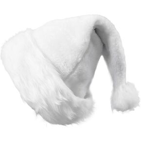 2pcs Santa Hats Set for Adult Red Fluffy Christmas Santa Hat for Adults Men Women with Plush Brim and Comfort Liner for Christmas Stocking Stuffer Gift New Year Party Supplies