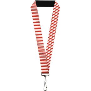 Buckle-Down Lanyard Frosty the Snowman Candy Cane Stripe Red White