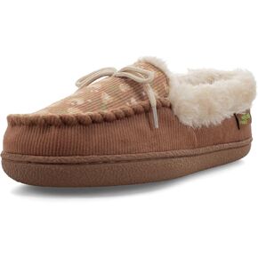 Western Chief Women's Elaine Slippers – Cozy Faux Fur Lining, Stylish Stitched Lace Detail for Indoor, Moccasin Slip-On Loafers Womens Shoes