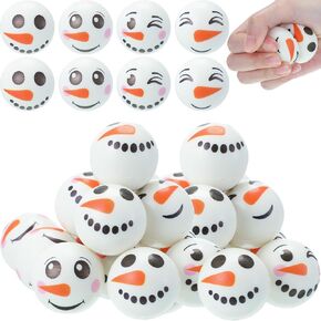 60 Bulk Snowflake Stress Ball Christmas Stress Toys First Snowball Fight Snowflake Balls Sensory Stress Relief Toys Christmas Winter Party Favors Bag Filler Stocking Stuffers Gift Boys Girls