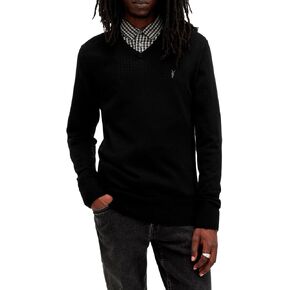 AllSaints Men's Mode Merino V Neck Sweater