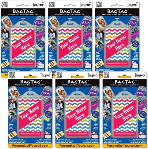 BagTag - DIY Personalized Luggage Tag ID - Create Your own Custom Inserts and Print at Home - Also displays Regular 2" x 3.5" Business Cards - 6 Pack in Kuwait