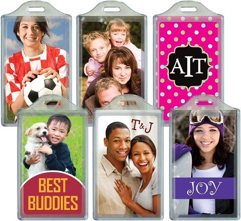 BagTag - DIY Personalized Luggage Tag ID - Create Your own Custom Inserts and Print at Home - Also displays Regular 2" x 3.5" Business Cards - 6 Pack in Kuwait